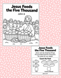 Jesus Feeds 5000 People - Bible Coloring Page