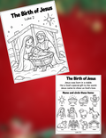 Birth Of Jesus - Christmas Activity Bible Coloring Pages