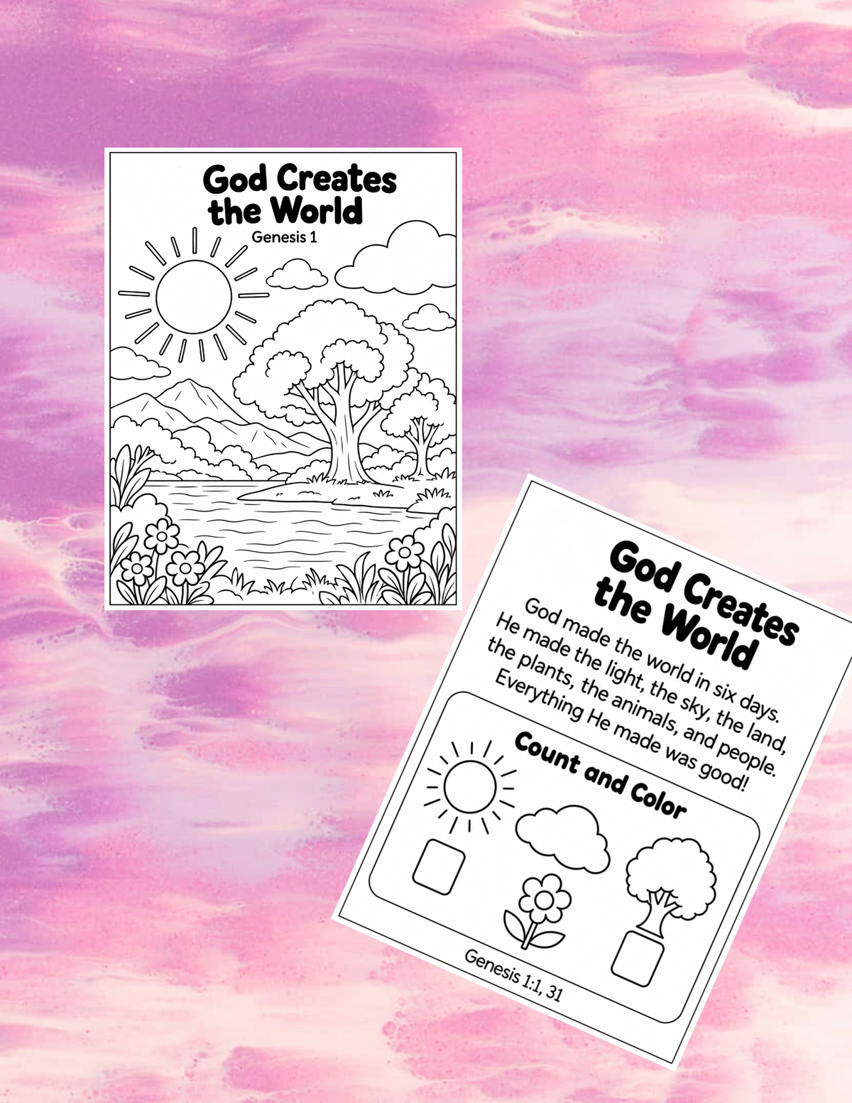 God's Creation - Bible Coloring Page