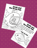 Jonah and the Big Fish - Bible Coloring Page Print